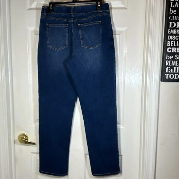 Betabrand Denim Pull-on Stretchy Straight Leg Pants  Size Large - Picture 5 of 5